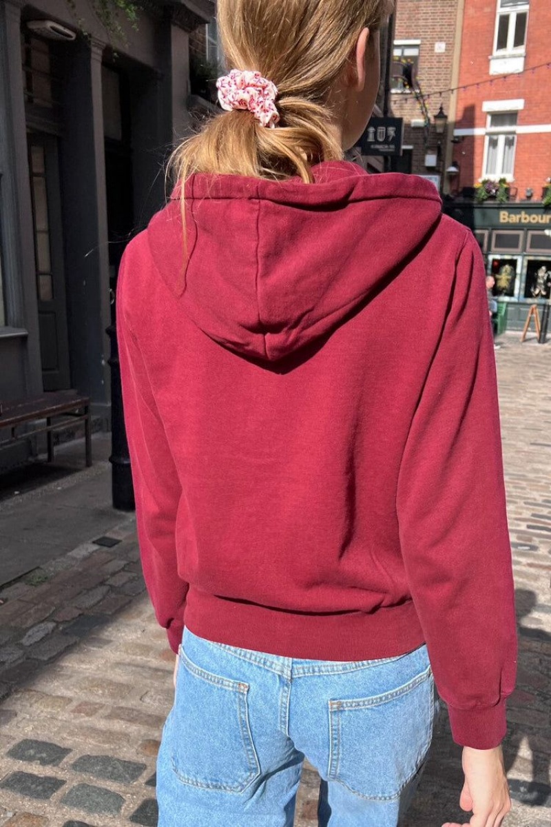 Sweat a Capuche Brandy Melville Christy Bordeaux | TYQ-27176355